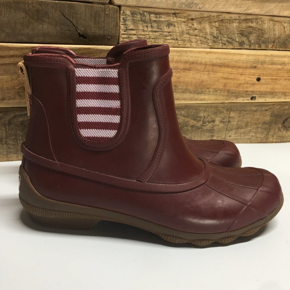 Sperry Oxblood Syren Cove Rubberized Chelsea Boot Size 7M